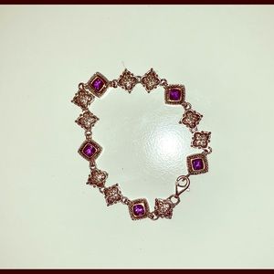 Silver/amethyst bracelet